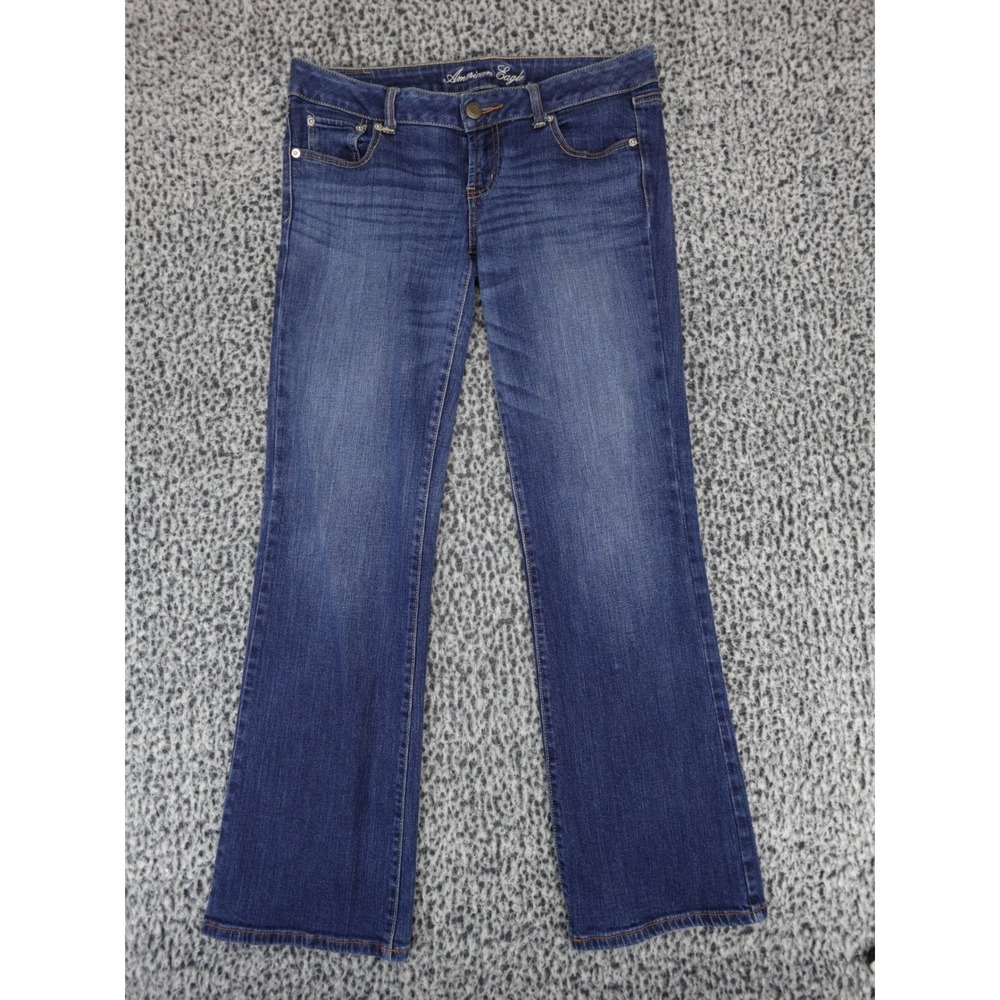 American‎ Eagle Bootcut Jeans Womens 10 Blue Medium Wash Low Rise Stretch Denim